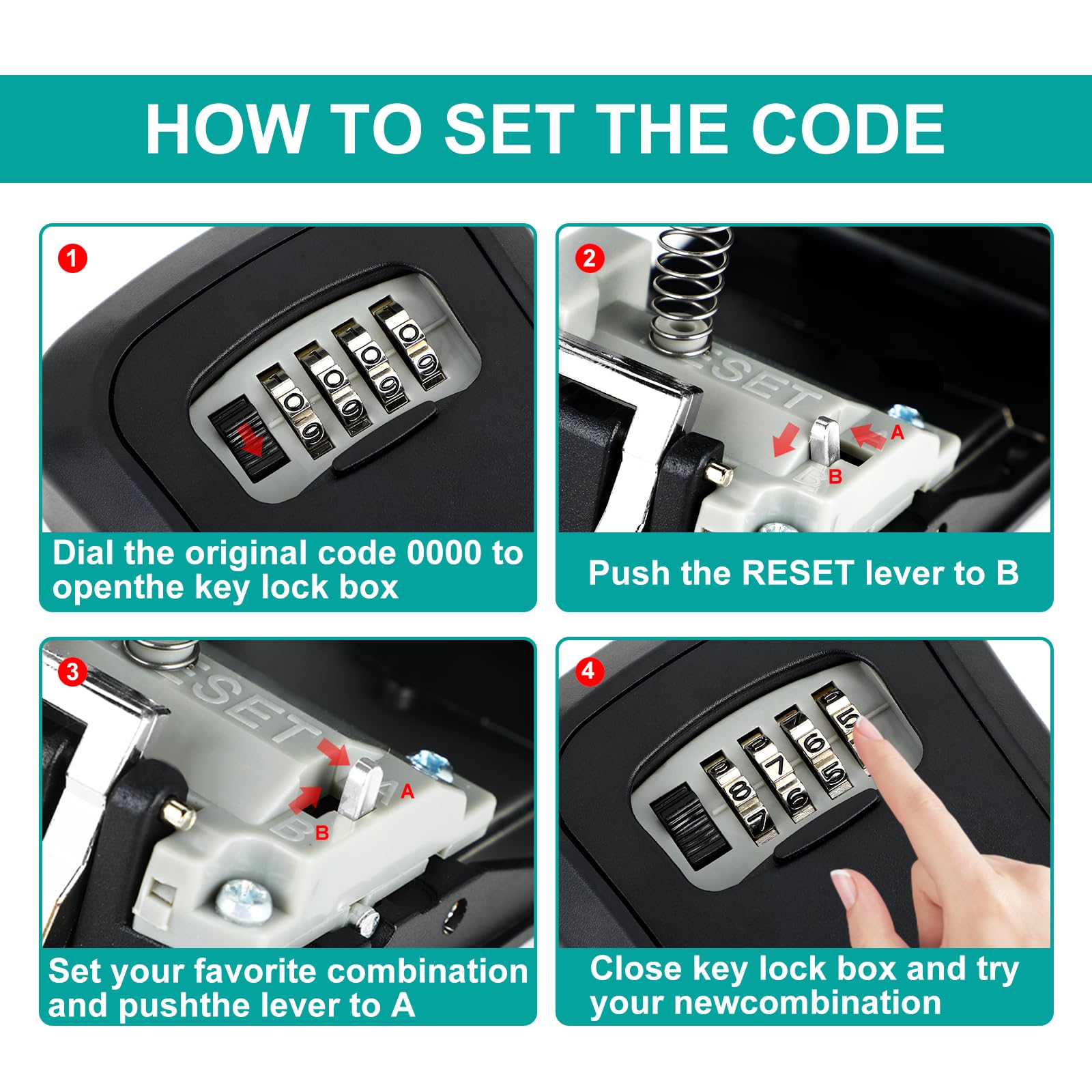 Cassaforte Per Chiavi Da Esterno Impermeabile - Con Codice A 4 Cifre, Montaggio A Parete Per Casa E Ufficio - Foto 8