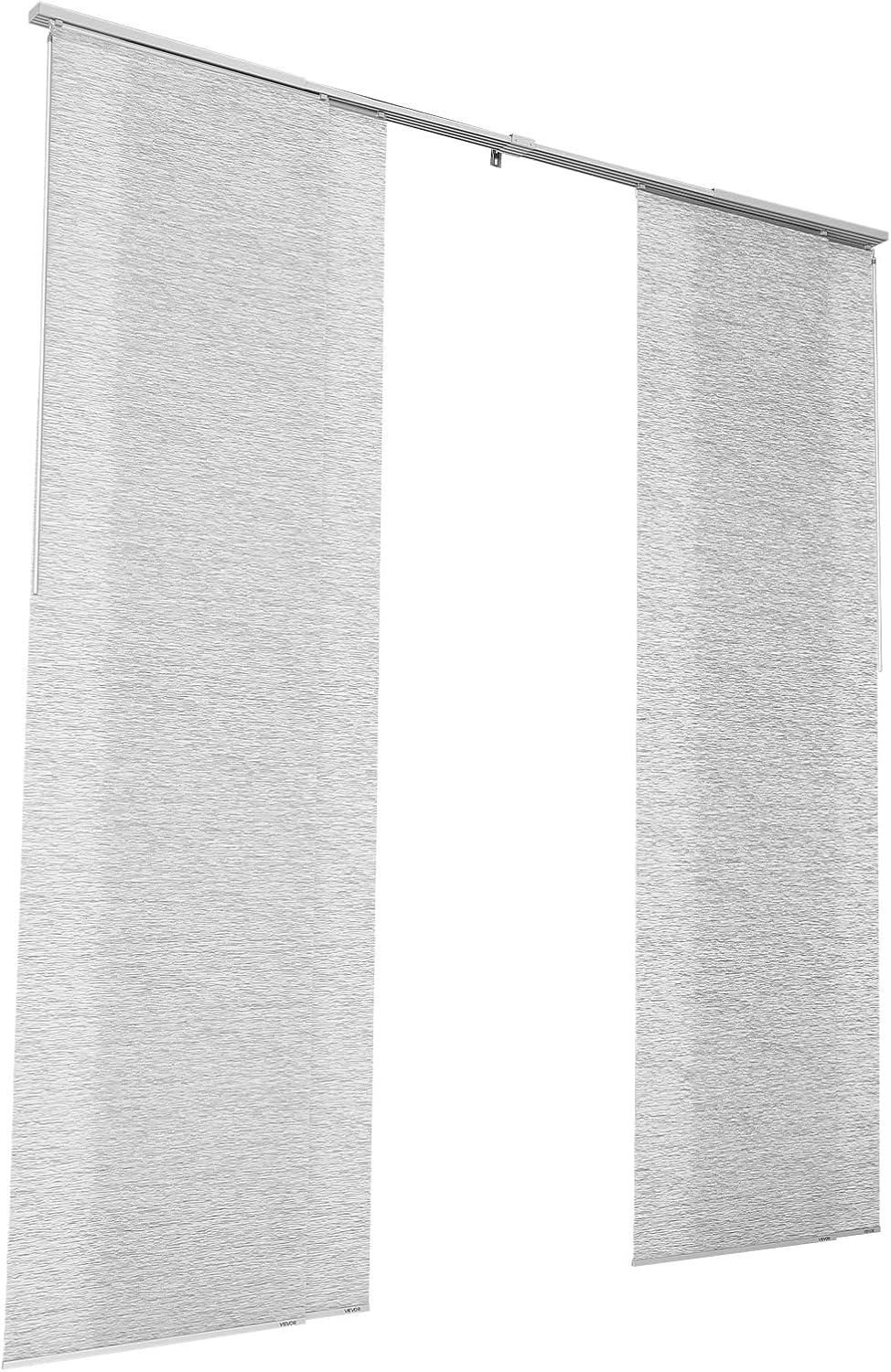 VEVOR Panel Track Blinds, Extendable Track from 45.8 in to 86 in W, Trimmable Panel Curtains Up to 96 in H, Adjustable Vertical Panel Blinds for Sliding Doors, Patio Doors, Room Divider, Window, Gray