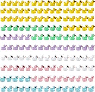 CAVLA 150 Pcs Mini Ducks, Mini Resin Ducks for Crafts, Colorful Tiny Ducks Miniature Figures for DIY Aquarium Garden Landscape Dollhouse Ornament Potted Decorations