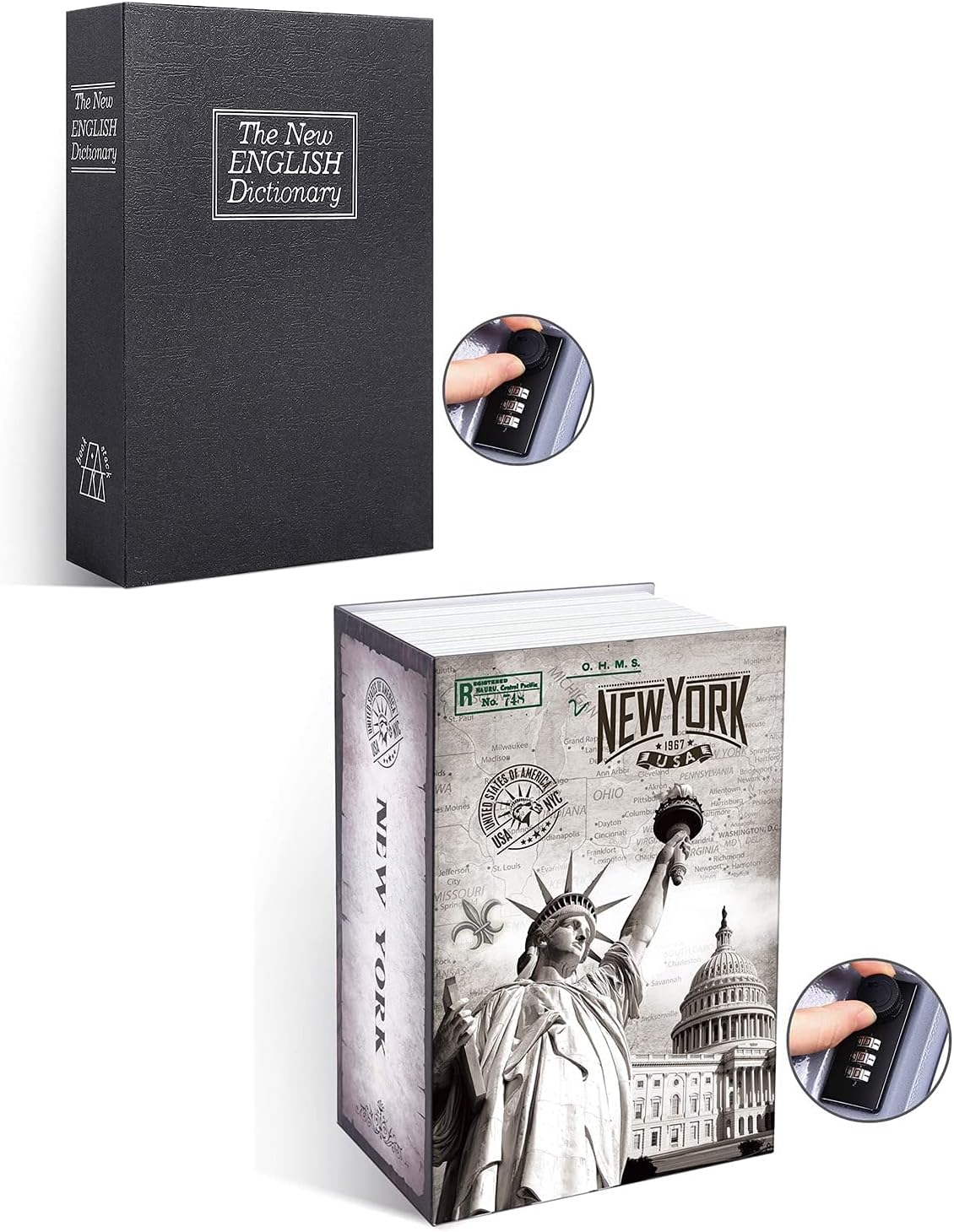 Book Safe with Combination Lock, Ohuhu Dictionary Diversion Book Safe, Portable Safe Box