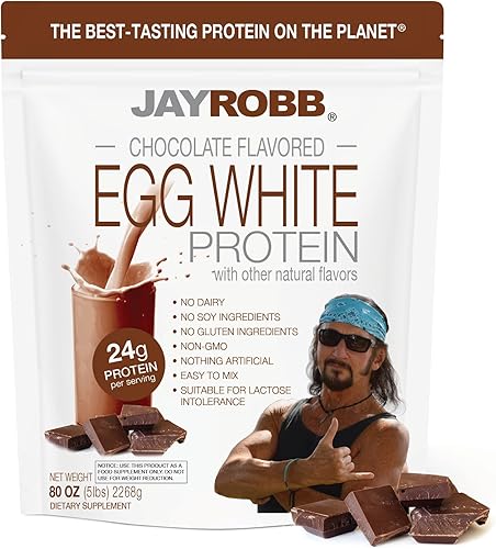 Jay Robb Egg White Protein Powder- Proteína de clara de huevo en polvo, baja en carbohidratos, Keto, vegetariana, sin gluten, sin lactosa, azúcar