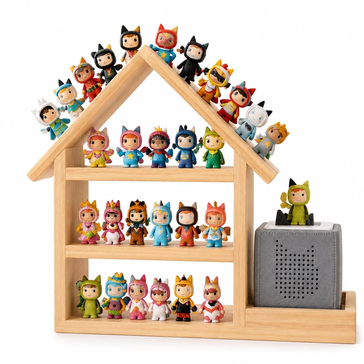 Tonie Shelf Étagère magnétique, étagère de Rangement Murale en Bois pour 70-85 Tonies, Compatible avec toniesbox 1 et toniesbox 2, Murale Étagère pour boîte à Musique pour Chambre d'enfant