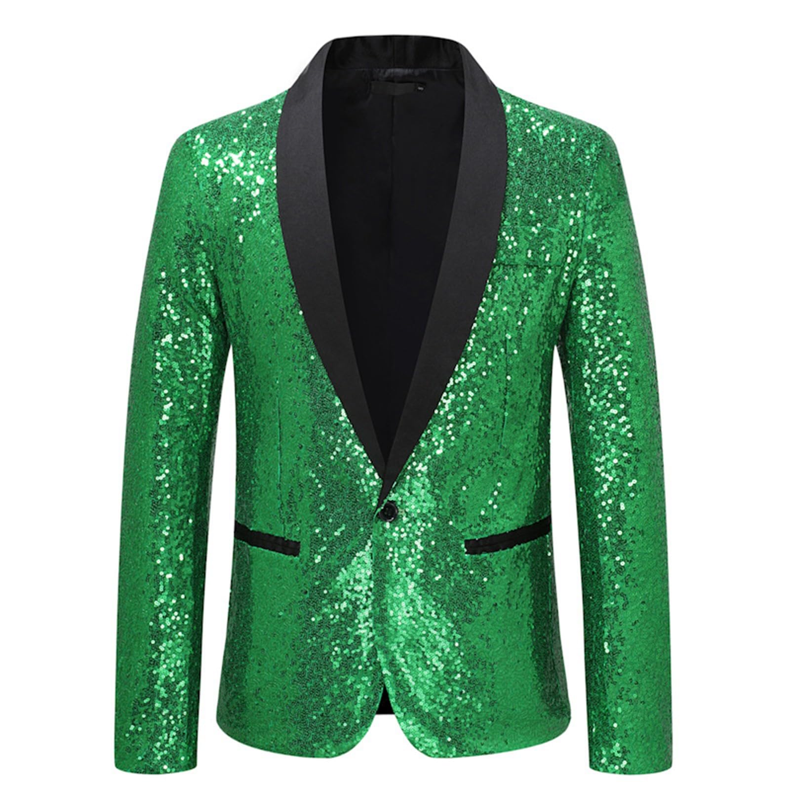 Giacca da uomo con paillettes dorate, con glitter, vestibilità aderente, costume di carnevale con paillettes, smoking, blazer, costume di carnevale