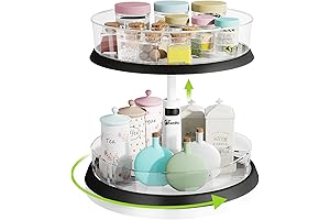 2-Tier Stackable Lazy Susan: Elevate Your Storage with Height-Adjustable Convenience