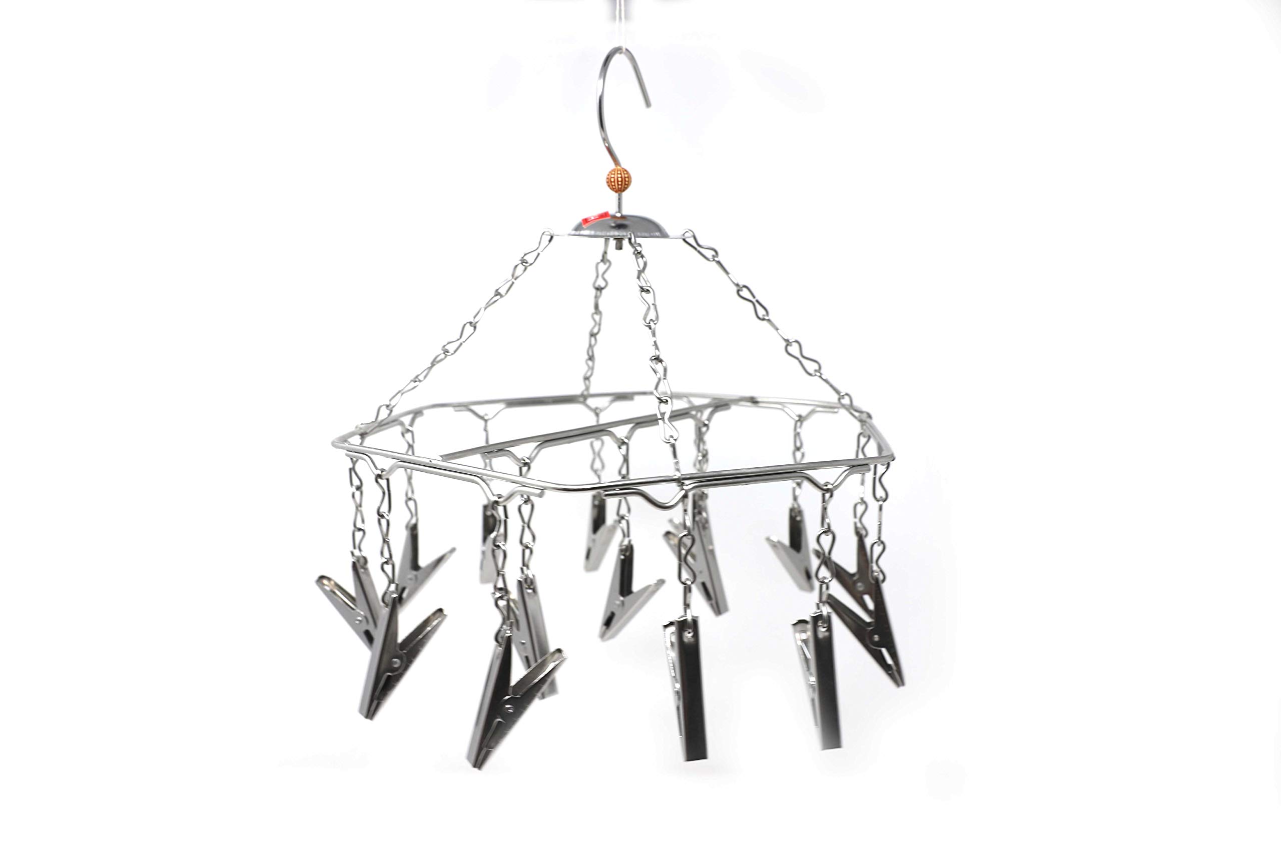 HAZEL Cloth Hanger Stainless Steel With 15 Clips, 23 X 23 X 4 Centimeters (B07QZJ31HQ) Amazon Price History, Amazon Price Tracker