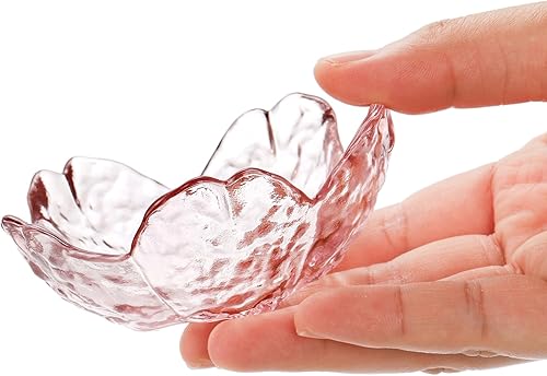 Miniatura 3 de ZEAYEA Juego de 16 platos de vidrio para salsa de soja, cuencos de inmersión rosa con forma de Sakura, platos pequeños para condimentos, platos de
