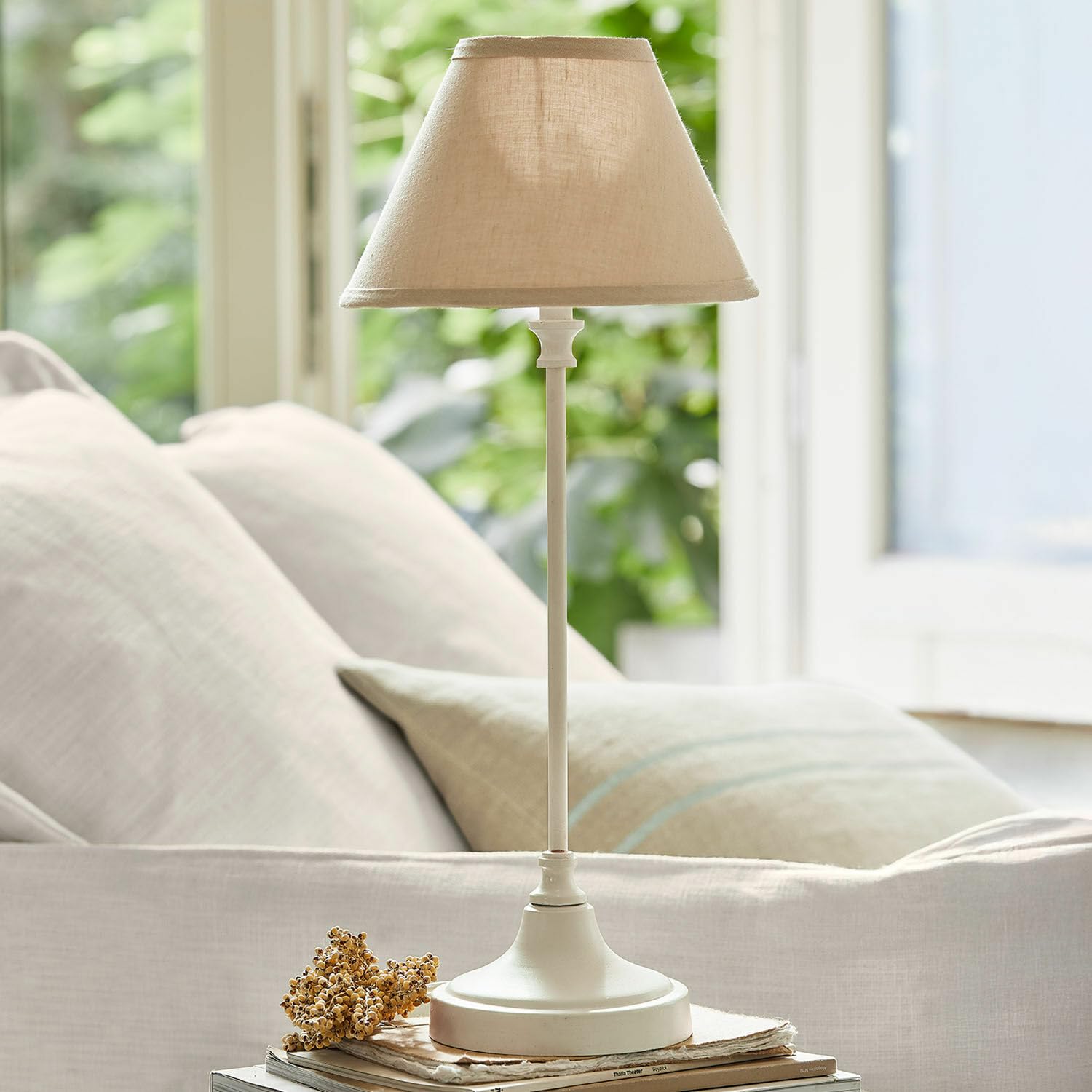 Loberon Tischlampe Swindon - beige/antikweiÃŸ