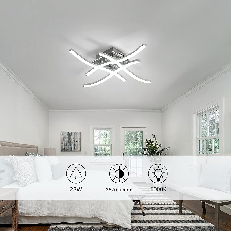 DAXGD 24W LED Mennyezeti Lámpa Hideg Fehér 6500K Hálószoba Konyha Fürdőszoba