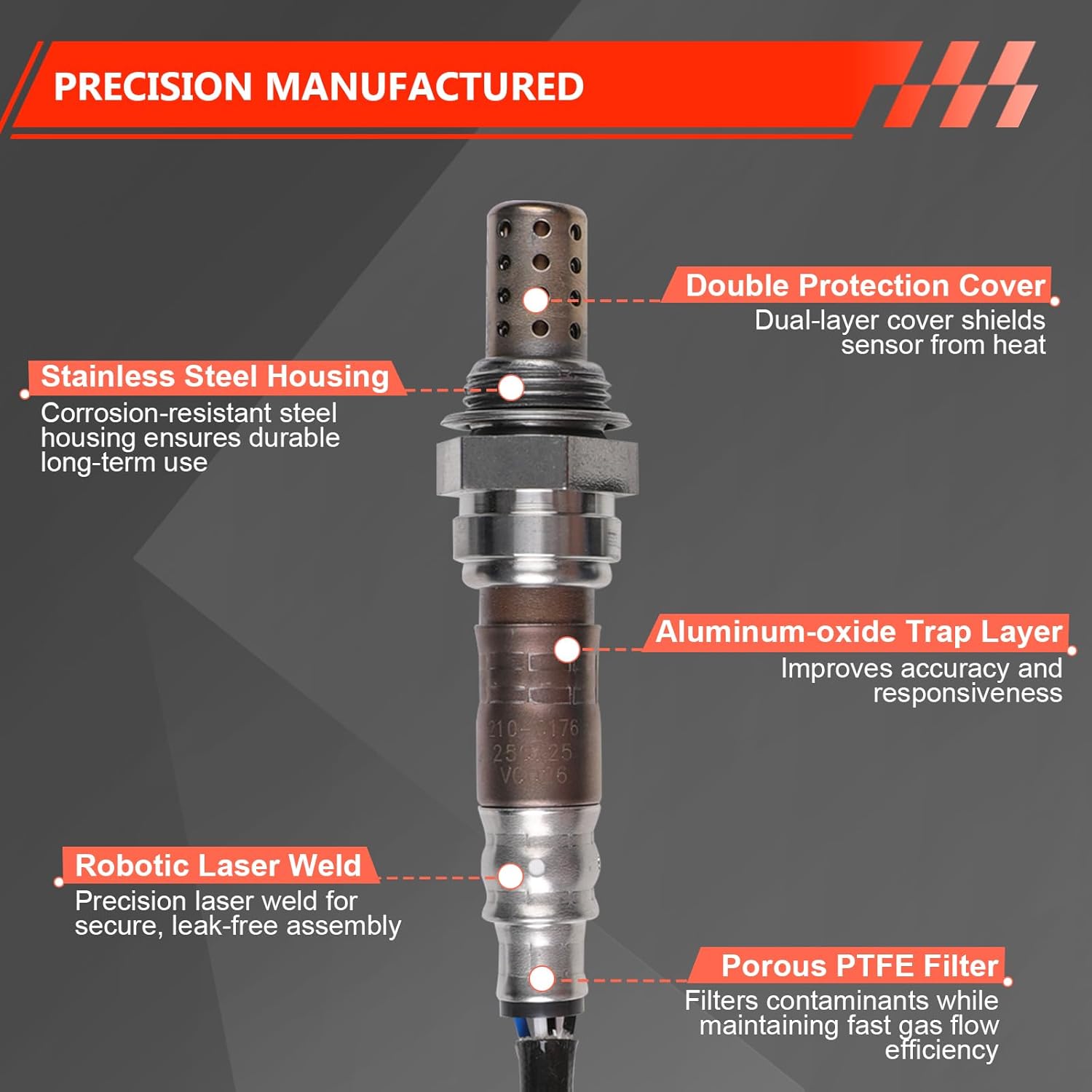 Oxygen Sensor Replacement for 2006-2007 Chevrolet Silverado 1500/Tahoe/Suburban, GMC Sierra 1500/Yukon/XL, Cadillac Escalade/ESV/EXT, 4 PCS O2 Sensor Upstream and Downstream, Heated 4-Wire