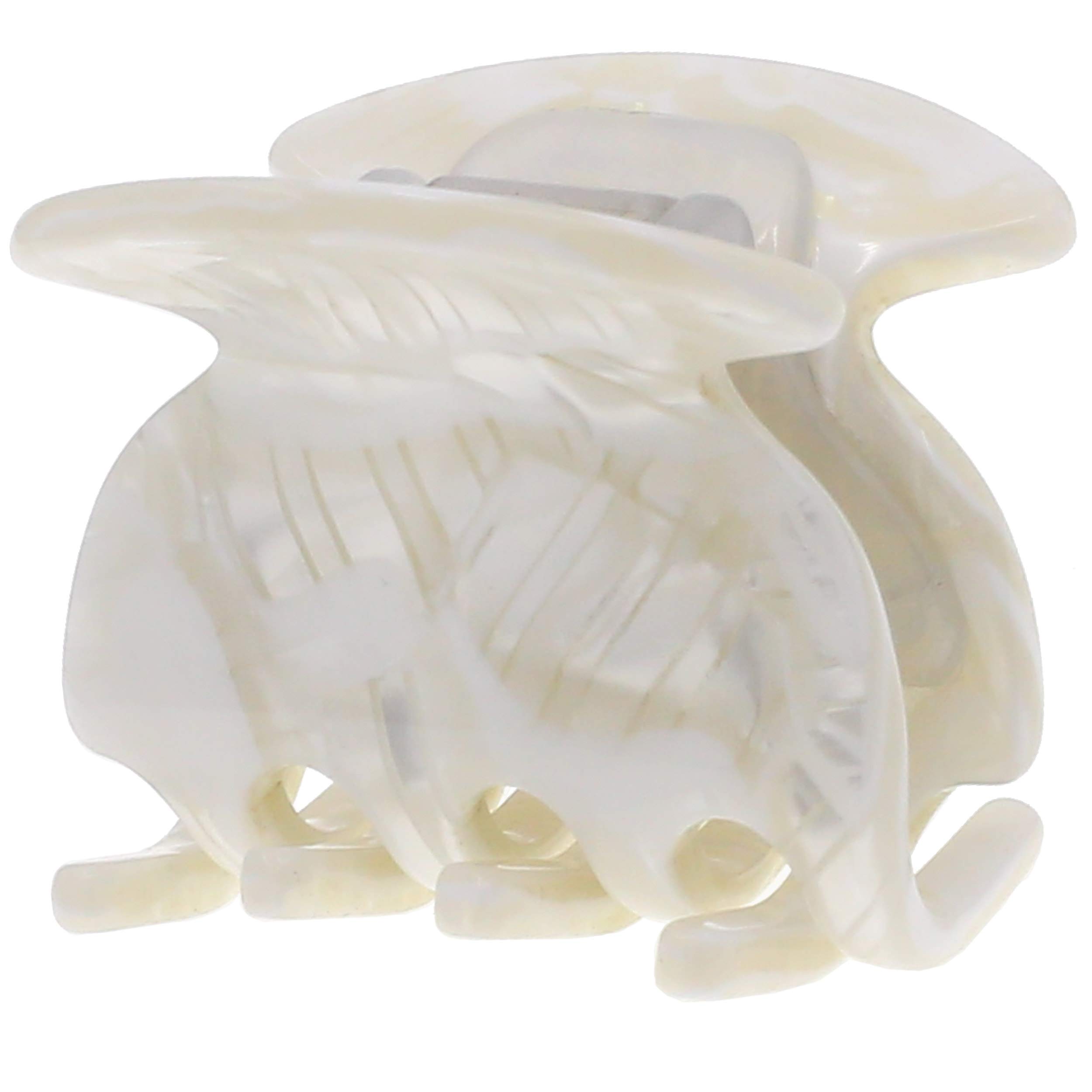 Camila Paris CP3158 French Hair Clip for Women, Handmade, White, Small Girls Hair Claw Clips Jaw, Durable Styling Hair Accessories for Women, Strong