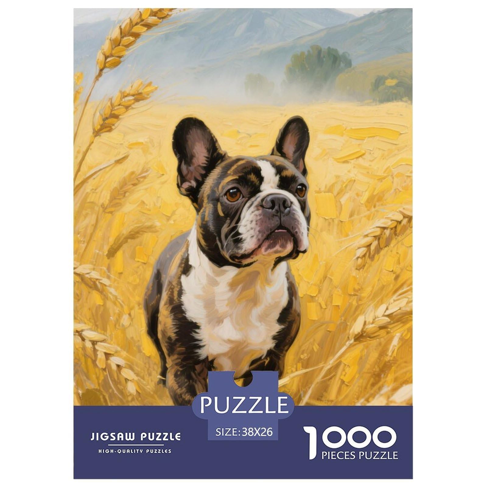 French Bulldog Jigsaw Puzzle Adult And Children ﻿ Educational Games Home Decoration Fun Activity for Home Birthday Jumbo Age 12+ for Adults 38x26cm/1000pcs