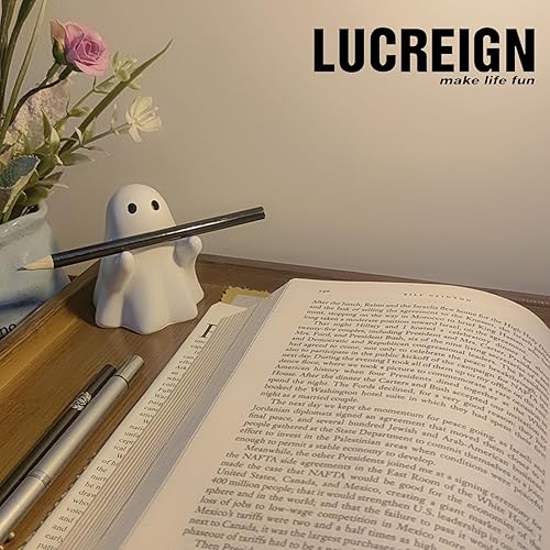 Miniatura 4 de Bonito soporte para bolígrafo fantasma de Halloween, adorable soporte para lápices para decoración de escritorio de oficina en casa, divertido