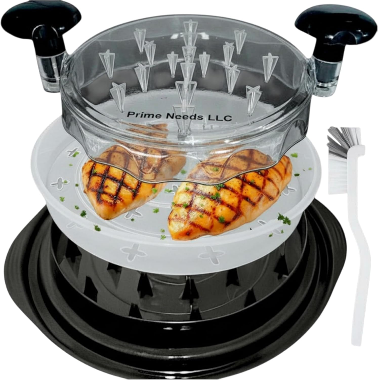 Chicken Shredder Large Meat Grinder Chicken Breast Shredder Heavy Duty Meat Shredder Tool Twist With Tray&Brush Hot Meat Shredder, Meat & Poultry Tools BPA-Free, Dishwasher Safe, Strong Non-Slip Base.