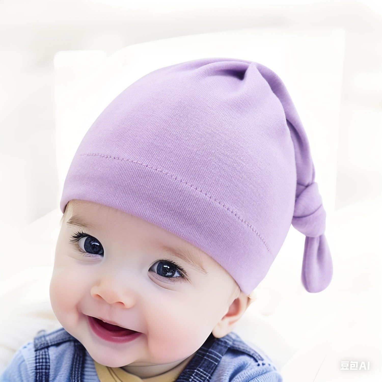 Wxllzlife Baby Newborn Hats Set Top-Knot Beanie Soft Stretchable Cap
