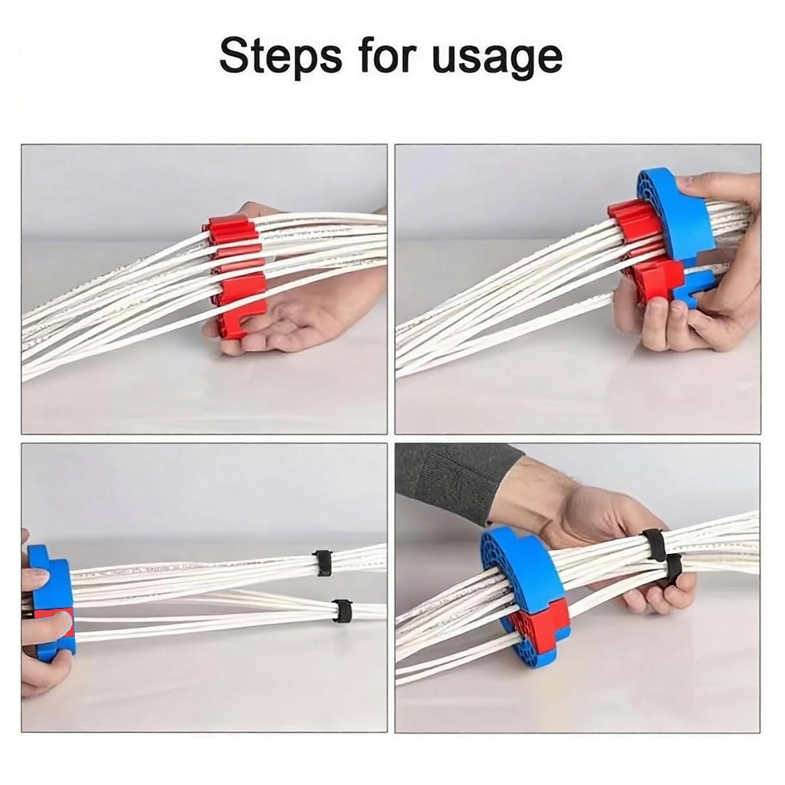 Cable Organize Tool, Wire Comb, Wire Organizing Tool, Network Cable, Cable Organizing Kit,Category 5/6 Universal Cabling Cable Management Tool, Prevent Entanglement Carding (Blue+red)