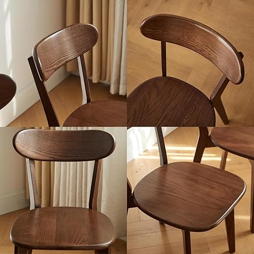 Miniatura 6 de Sillas de comedor 100% madera de roble macizo, prácticas sillas de cocina para comedor, cocina, sala de estar (1, nogal)
