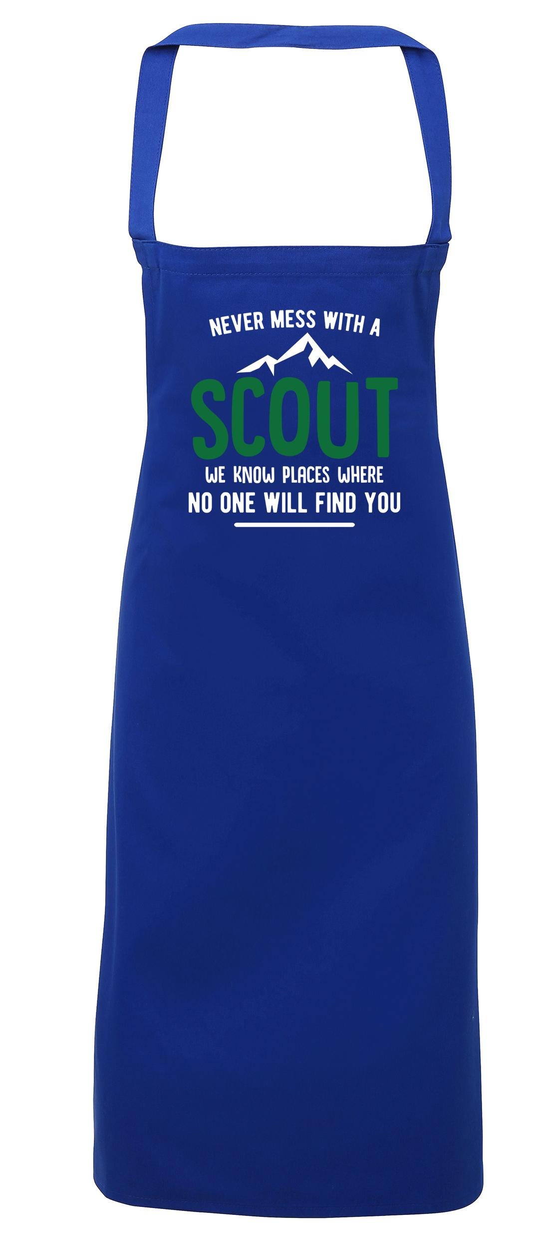 Hippowarehouse Never mess with a scout we know places where no one will find you Apron kitchen cooking painting DIY onesize adult