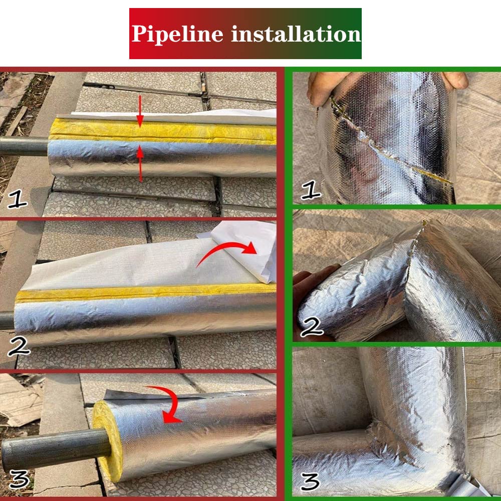Isolierung Heizungsrohre 27mm-273mm, Hochwertige Hitzebeständige Rohrisolierung Selbstklebend, Rauchrohrisolierung Steinwolle, Wasserdicht Flammhemmendes, 30mm/50mm Dick