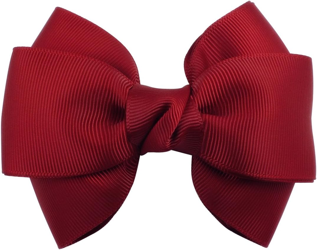 Victoria Cat Girls/Ladies Large Grodgrain Ponytail Hair Bow/Clip Accessory - Warm Red
