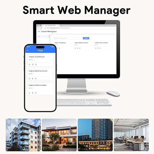 Miniatura 8 de Cerradura de puerta de entrada sin llave con asa, juego de cerrojo de entrada sin llave con asa, cerraduras inteligentes para puerta delantera Alexa
