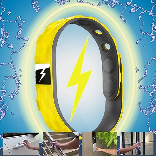 Miniatura 4 de Anti Static Wristband, Black Sport Power Balance Silicone Bracelet, Anion Germanium Winter Electrostatic Removal Rubber Wrist Strap for Men Women