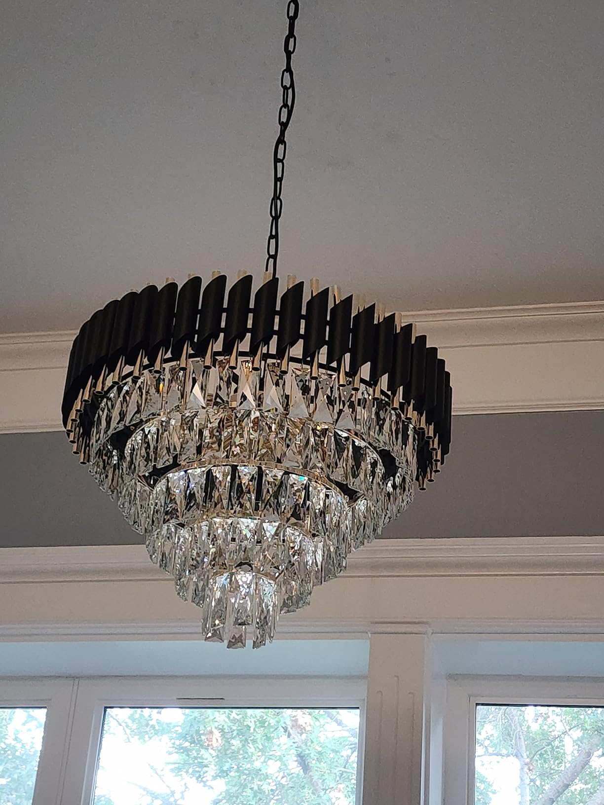 $15/mo - Finance AXILIXI Gold Crystal Chandelier, Modern 30" Round ...