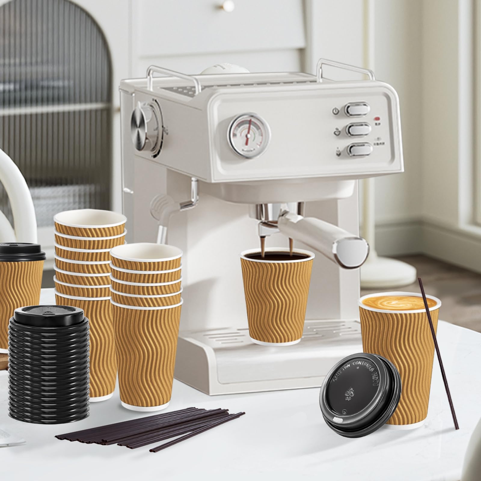 Lamosi 16oz Coffee Cups with Lids - Bulk Pack -4 Lamosi 16oz Coffee Cups with Lids - Bulk Pack -4