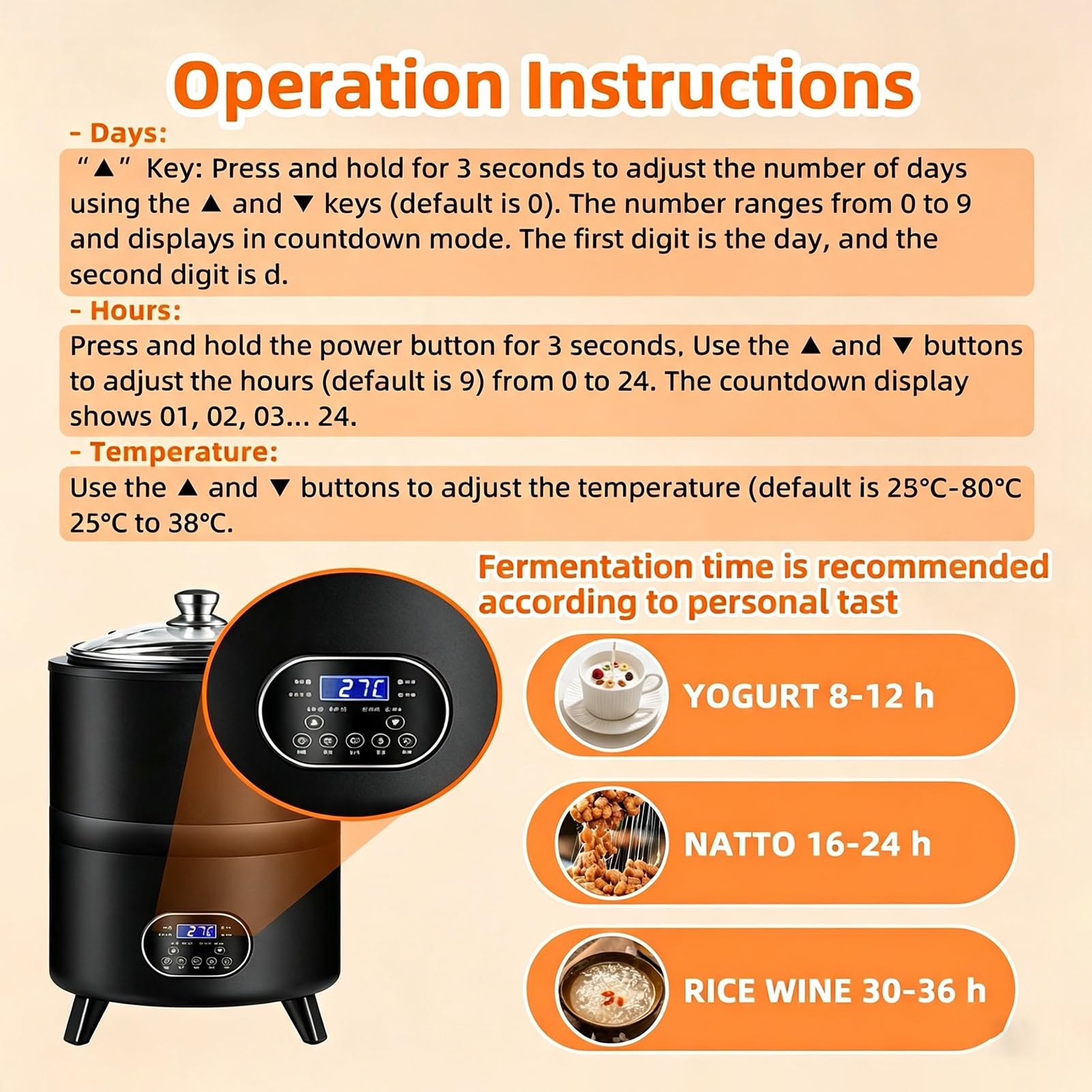 Yogurtera Comercial De 8/12 L,con Control De Tiempo Y Temperatura