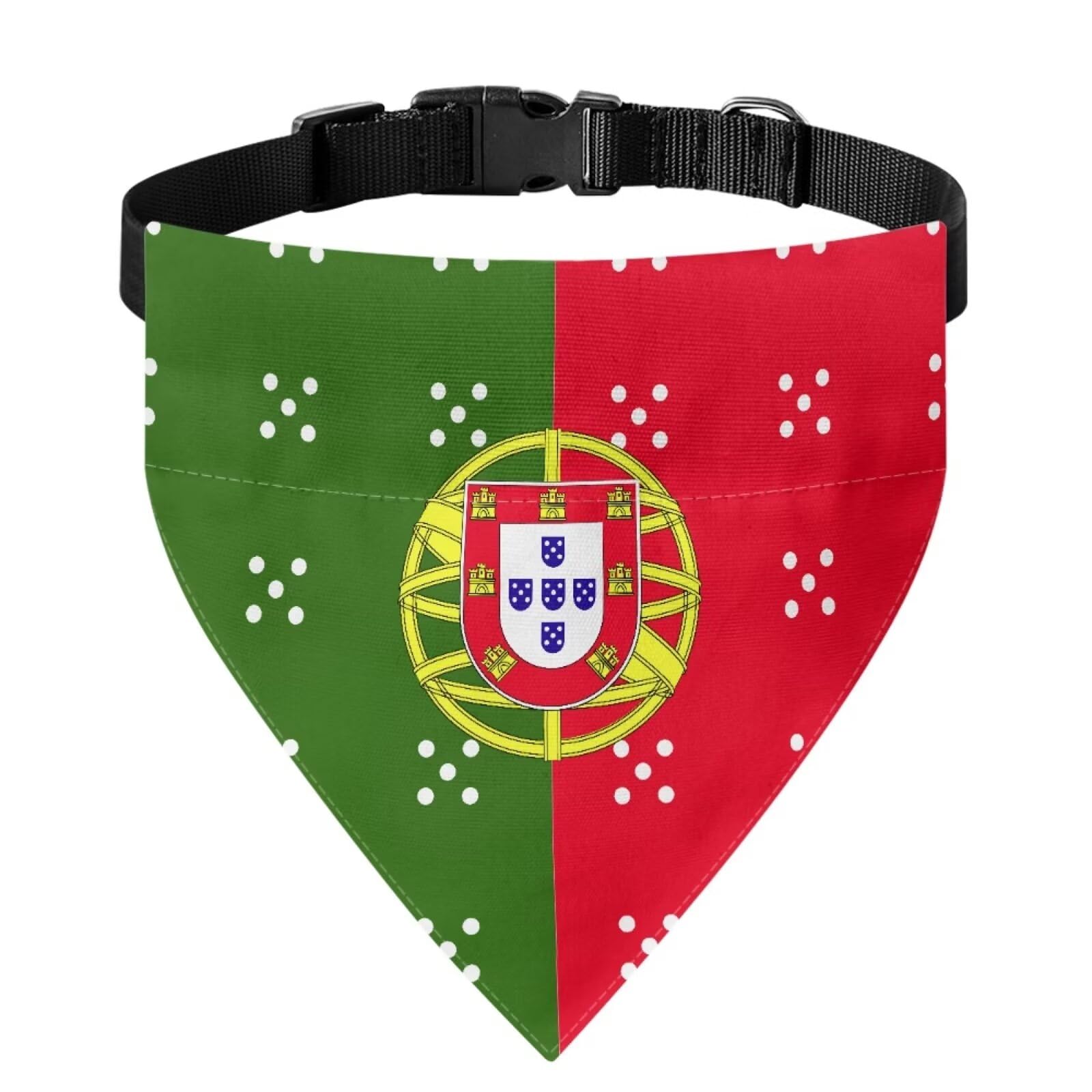 Howilath Dog Bandana Portugal Flag Print Pet Scarf, Pet Dog Scarf Accessories, Pet Dog Triangle Scarf, Dog Bandana for Small Medium Large Dogs -S
