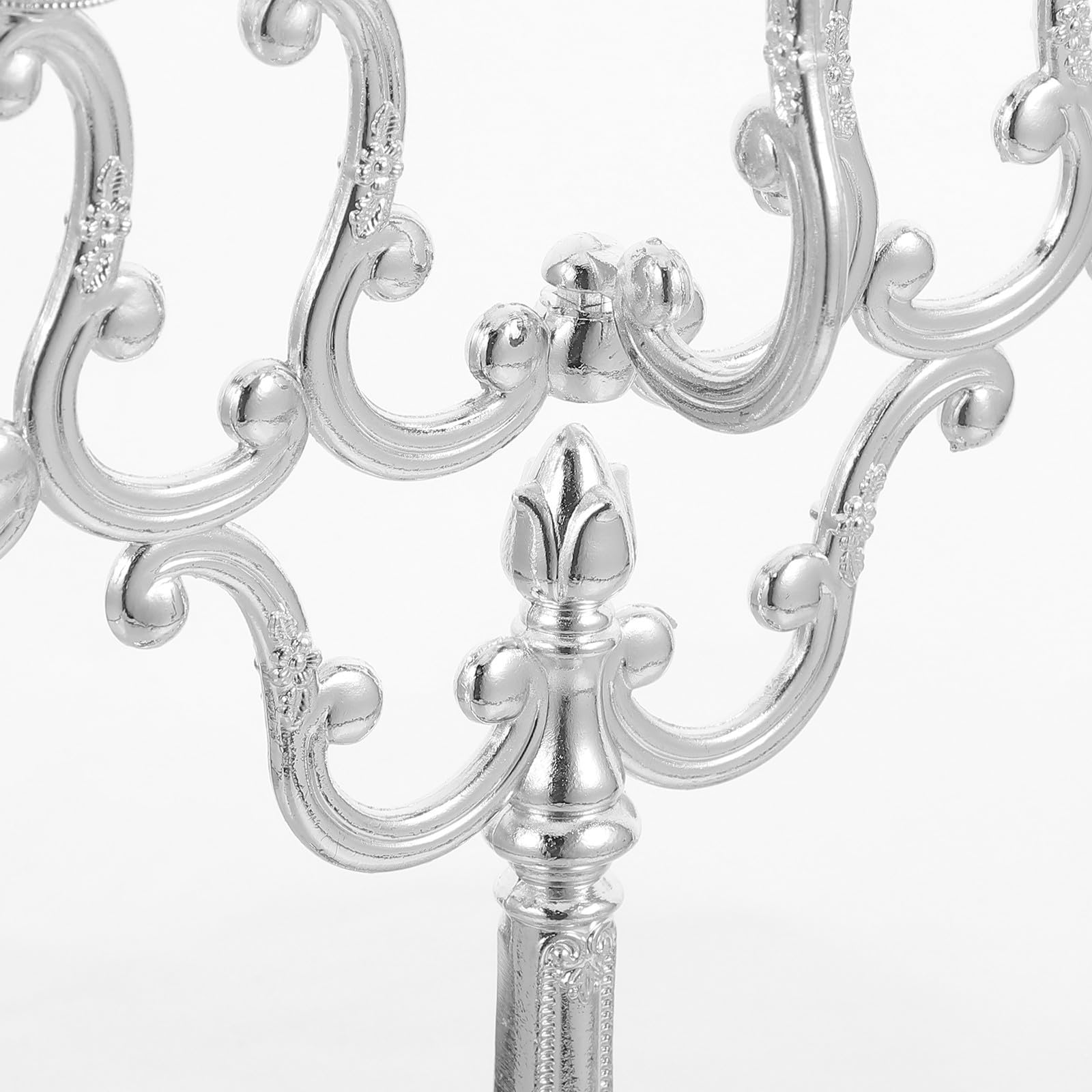 Lurrose Candelabro de Metal 9 Brazos para Hanukkah, Adorno Elegante de Aleación Plata para Ambientación y Cena Romántica en Fiestas