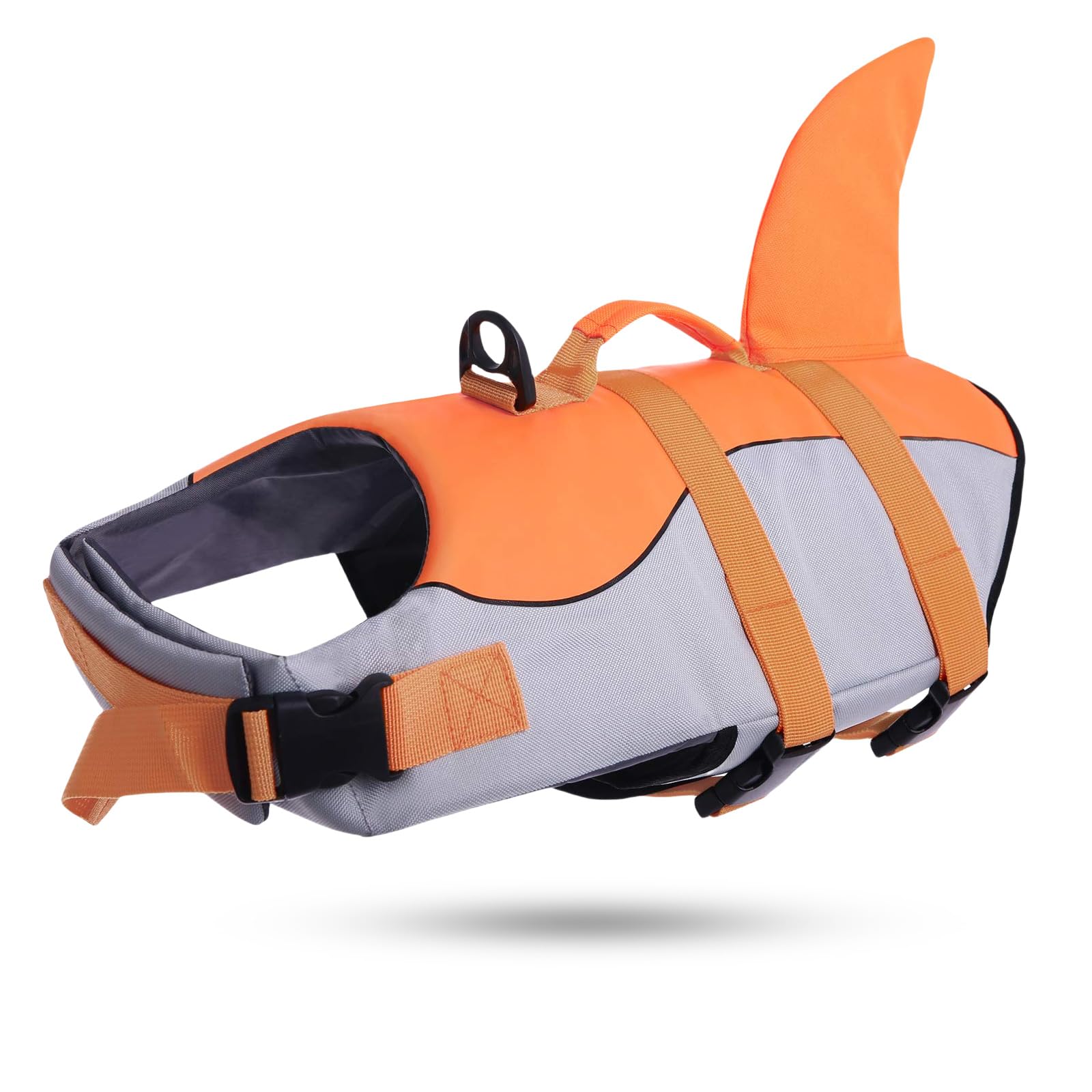 ASENKU Dog Life Jacket - Pet Safety Vest for Swimming & Boating, Shark Life Jacket with Floatation, Dog Lifesavers Swimsuits for Small Medium Large