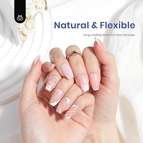 Miniatura 4 de Beetles - Kit de extensión de uñas de gel, 504 piezas preliminadas, medio mate, cortas, puntas de uñas de gel suave con pegamento multiusos 5 en 1,