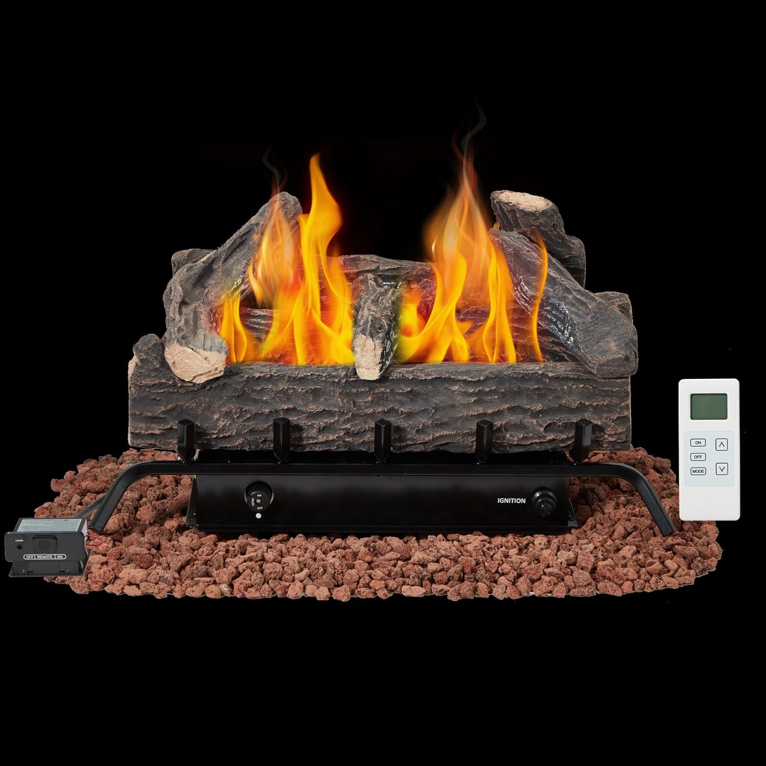 EROMMY 24in ventless logs set with remote