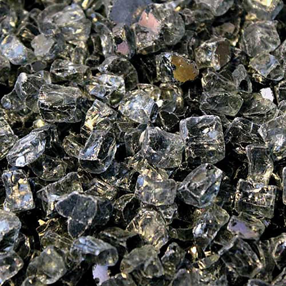 HPC Fire 1/4 Inch Decorative Fire Glass (FPGLGRAYREFLEC), 10 Pounds, Gray Reflective