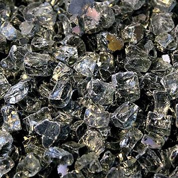 HPC Fire 1/4 Inch Decorative Fire Glass FPGLGRAYREFLEC, 10 Pounds, Gray Reflective