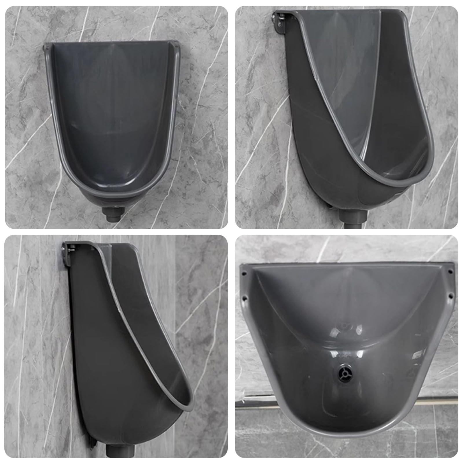 Orinales Masculinos, Orinal Adulto, Cuenta con un Filtro Anti Clogging (Antiatascos) es de Fácil Instalación (No Requiere Perforaciones)(Black)