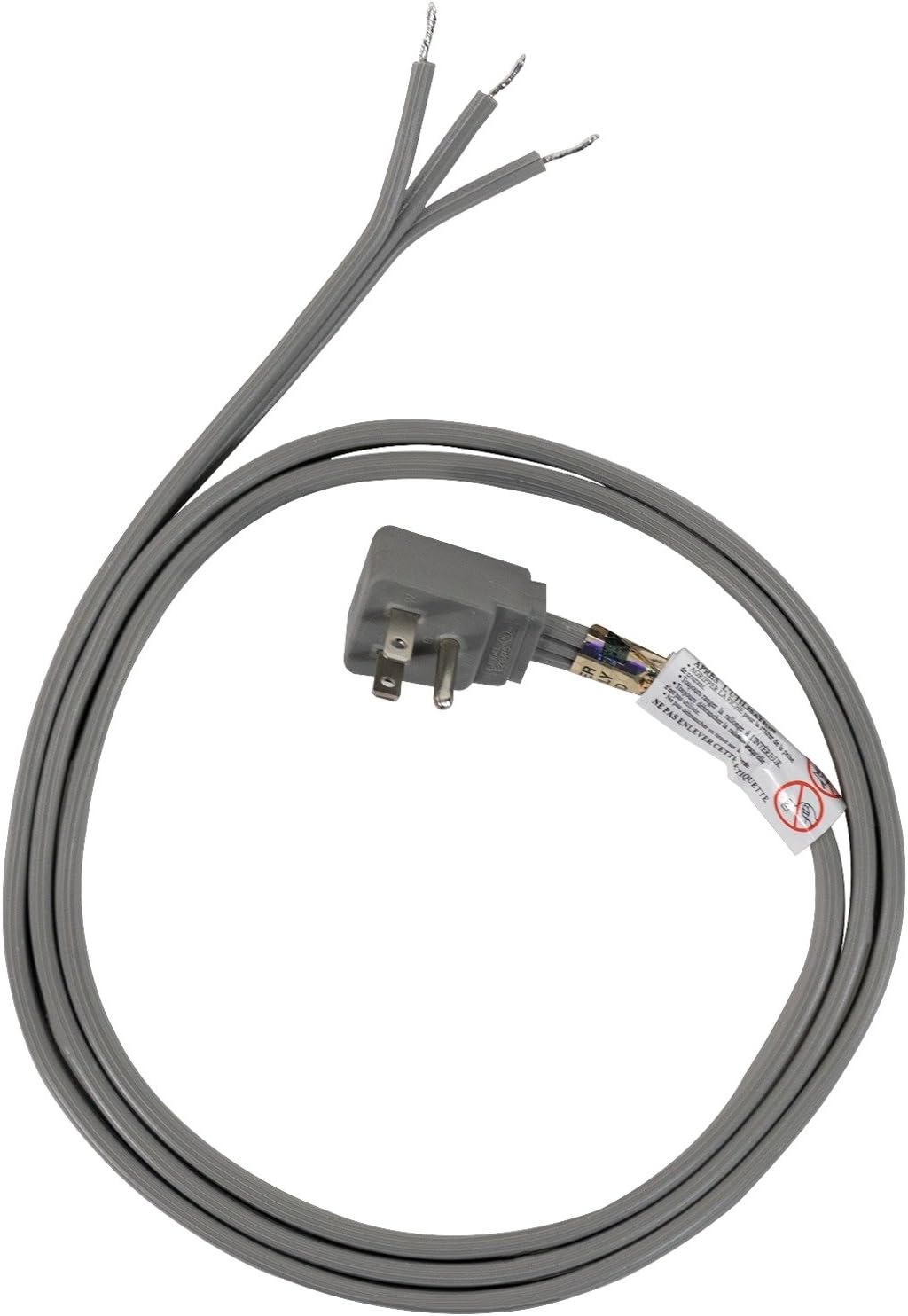 Certified Appliance Accessories 15-0346 15-Amp Appliance Power Cord, 6 Feet, 3 Wires, Grounded, Right Angle Plug Head
