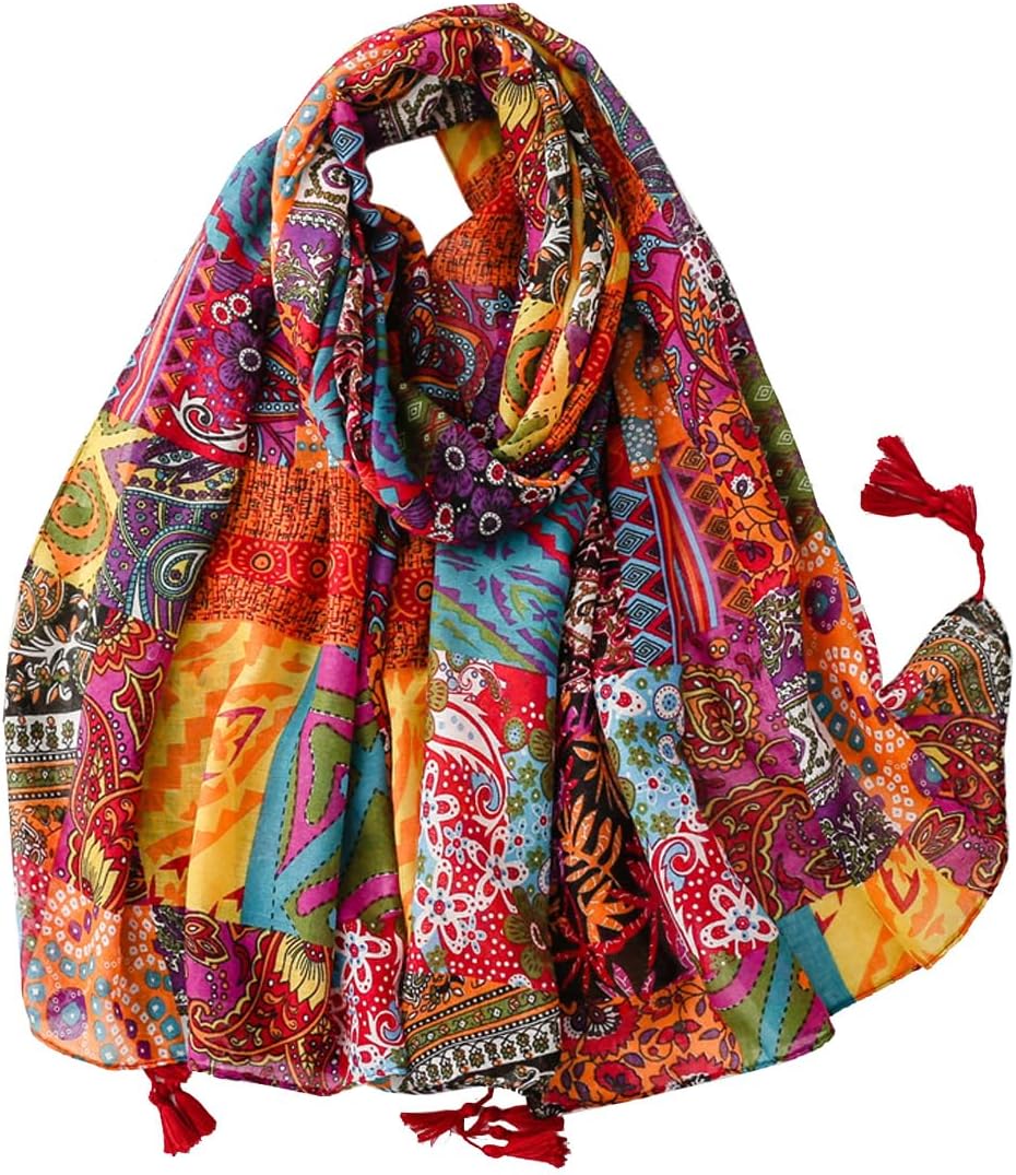 Soft Scarf for Women Girls Boho Large Lightweight Scarves Shawls Wraps for Four Seasons 70 x 35 inches