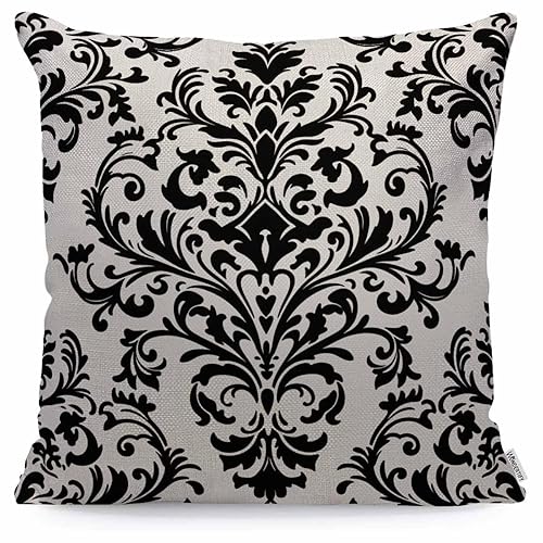 WONDERTIFY Throw Pillow Cover Case Black and White Damask American