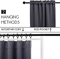 Vista 3 de Pickluc Cortinas opacas con cenefa de 18 pulgadas de largo, cortinas cortas con bolsillo para barra para ventana de cocina, baño, sala de estar