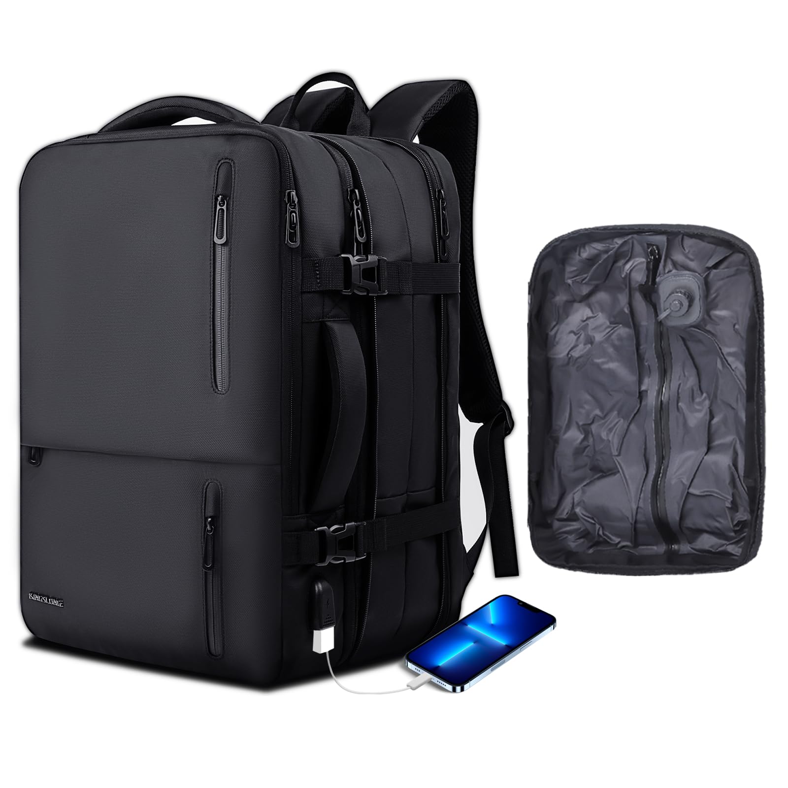 TPAID Vacuum Backpack 25L-40L with Built-in Pump, Fits 17" Laptop Automatic Pump 17 IN