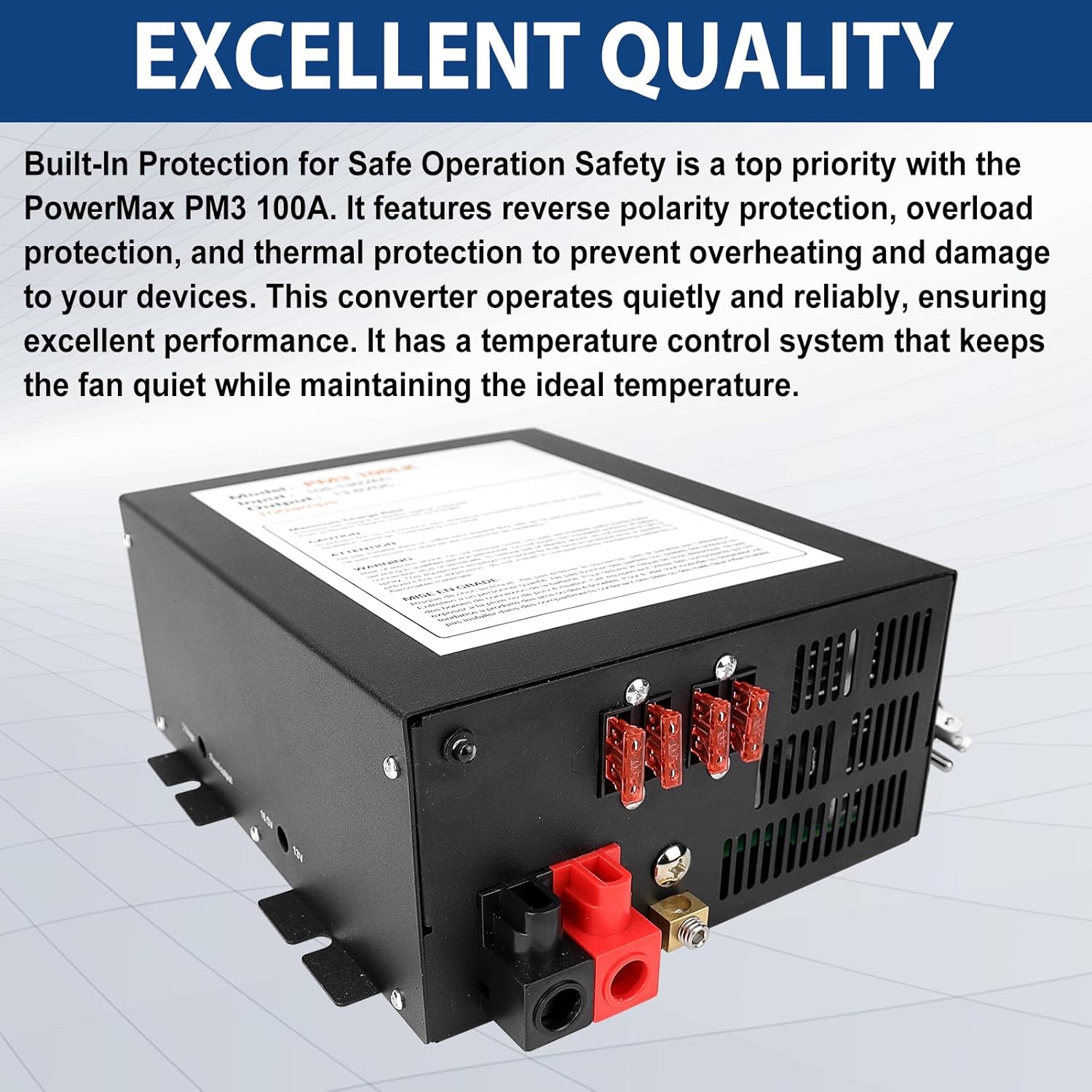PM3-100LK Power Supply Converter Charger - 110V AC to 12V DC for RV 100 Amp - Ideal for RV, Boat & Off-Grid Systems (Same as PM4 100A)