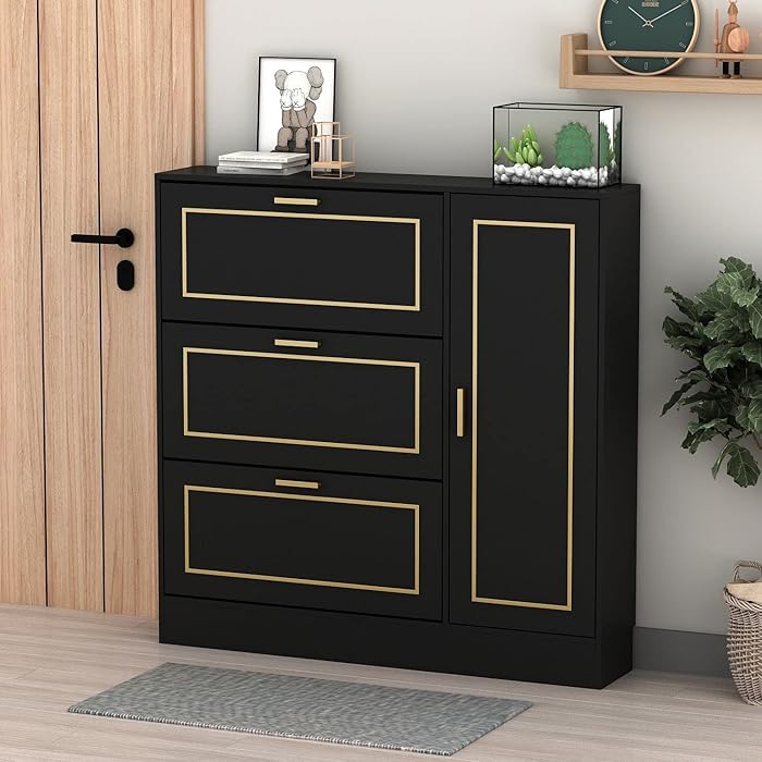 Buy FAMAPY Shoe Storage with Compartments & Locker, Wood Shoe