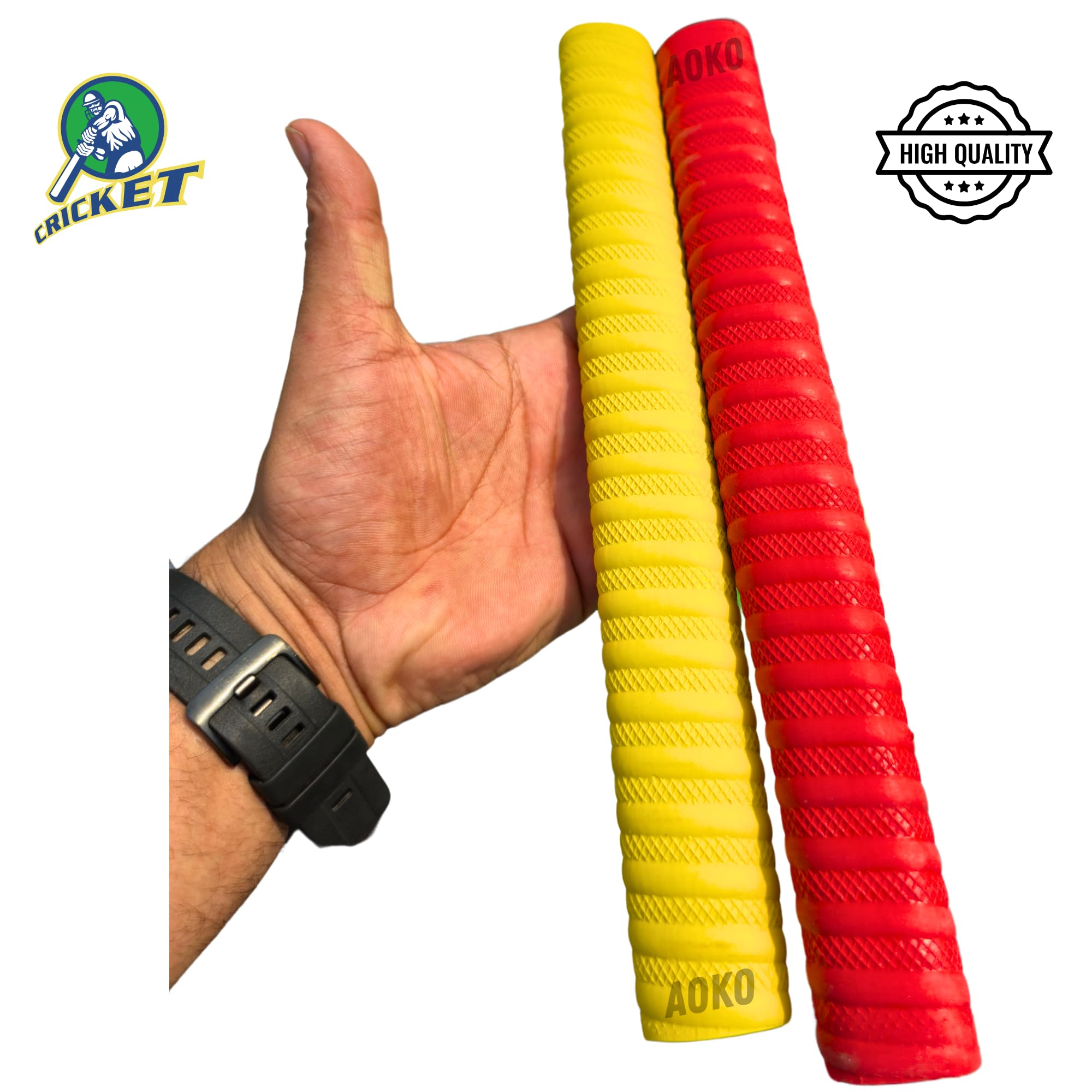 AOKORubber Cricket Bat Grips for Better Shock Absorption, Extra Cushioning for a Soft Touch, Pack of 6 Color may vary 3