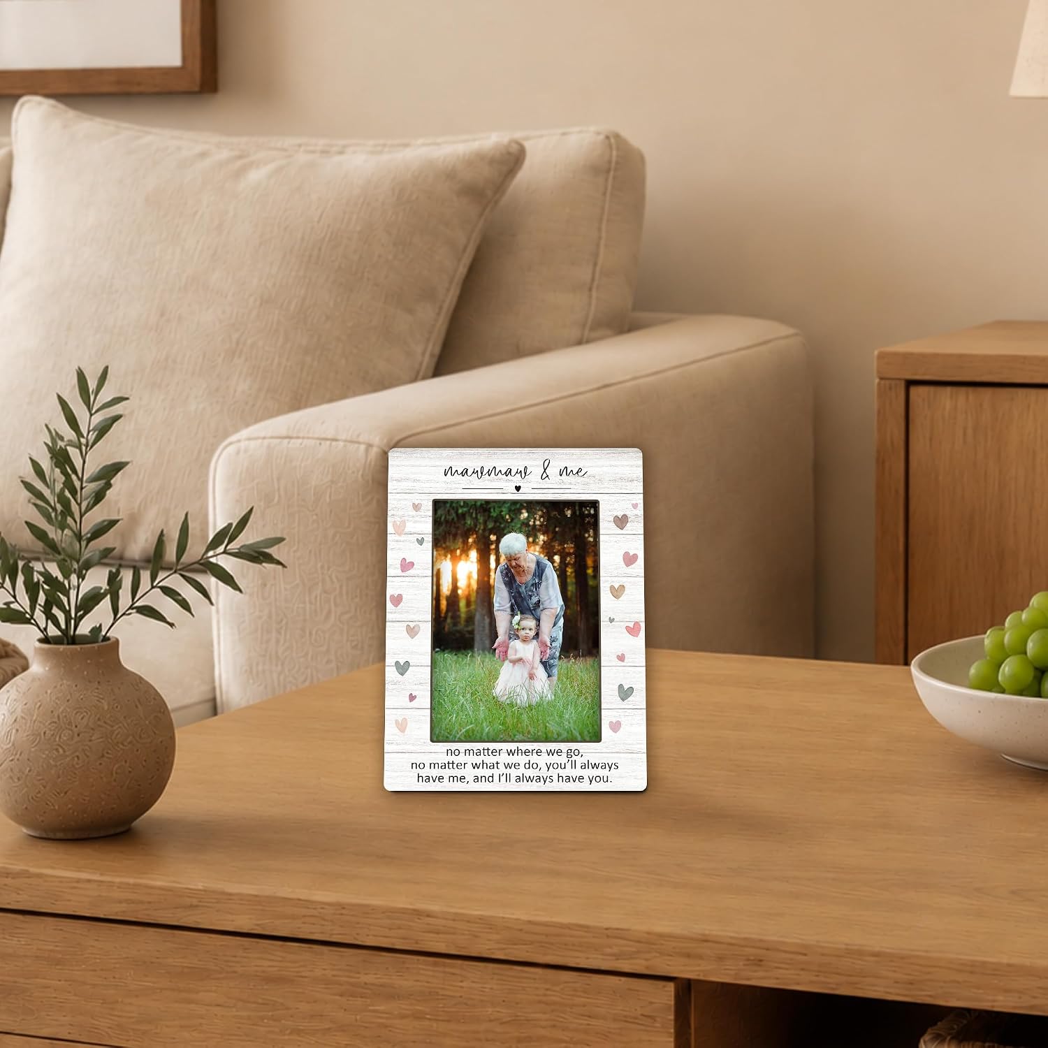 Mawmaw and Me 4x6 Picture Frames, Best Grandma Gifts Photo Frame, Mawmaw Grandma Gifts from Grandkids, Grandmother Wooden Picture Photo Frames for Home Bedroom Living Room Decor image 3