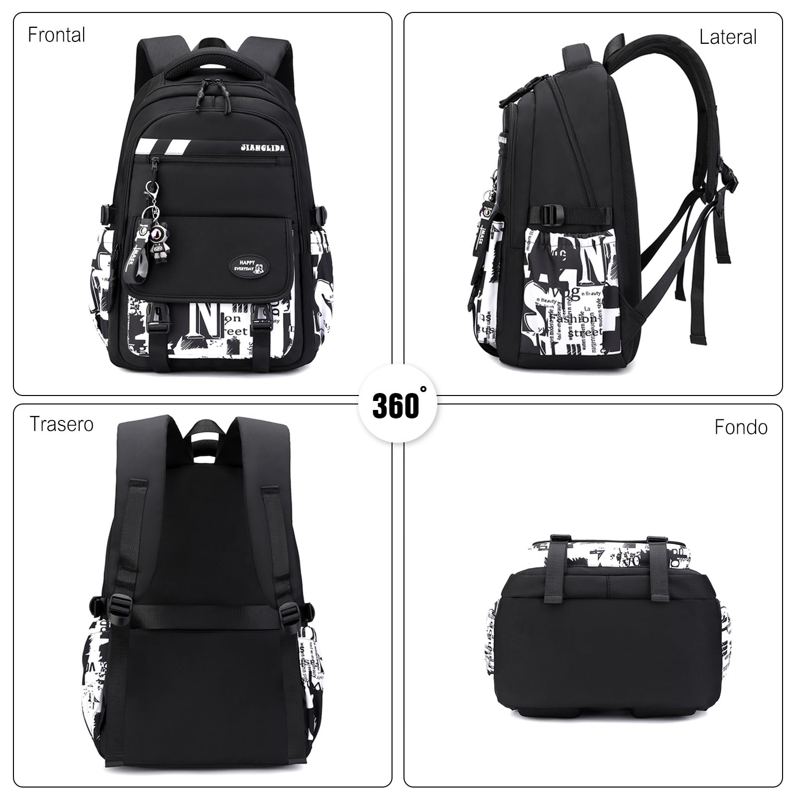 FANDARE Niño Mochilas infantiles con Colgante Mochila Escolar para Niños y Niñas Mochilas tipo casual Bolsas escolares Estudiante Universitario Adolescentes marcha Mujeres Hombre Bolsos mochila