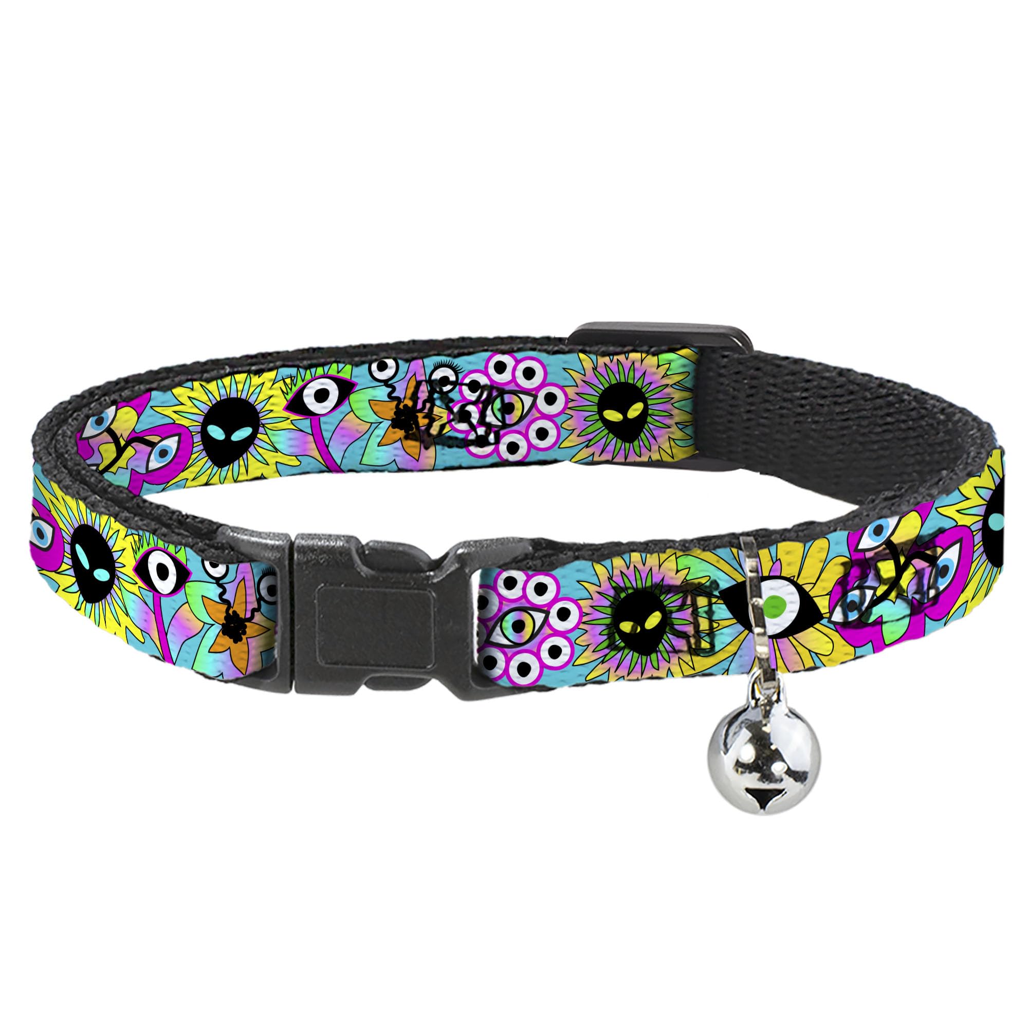 Collar de gatito ajustable de 8.5 a 12 pulgadas con cascabel y cierre de seguridad