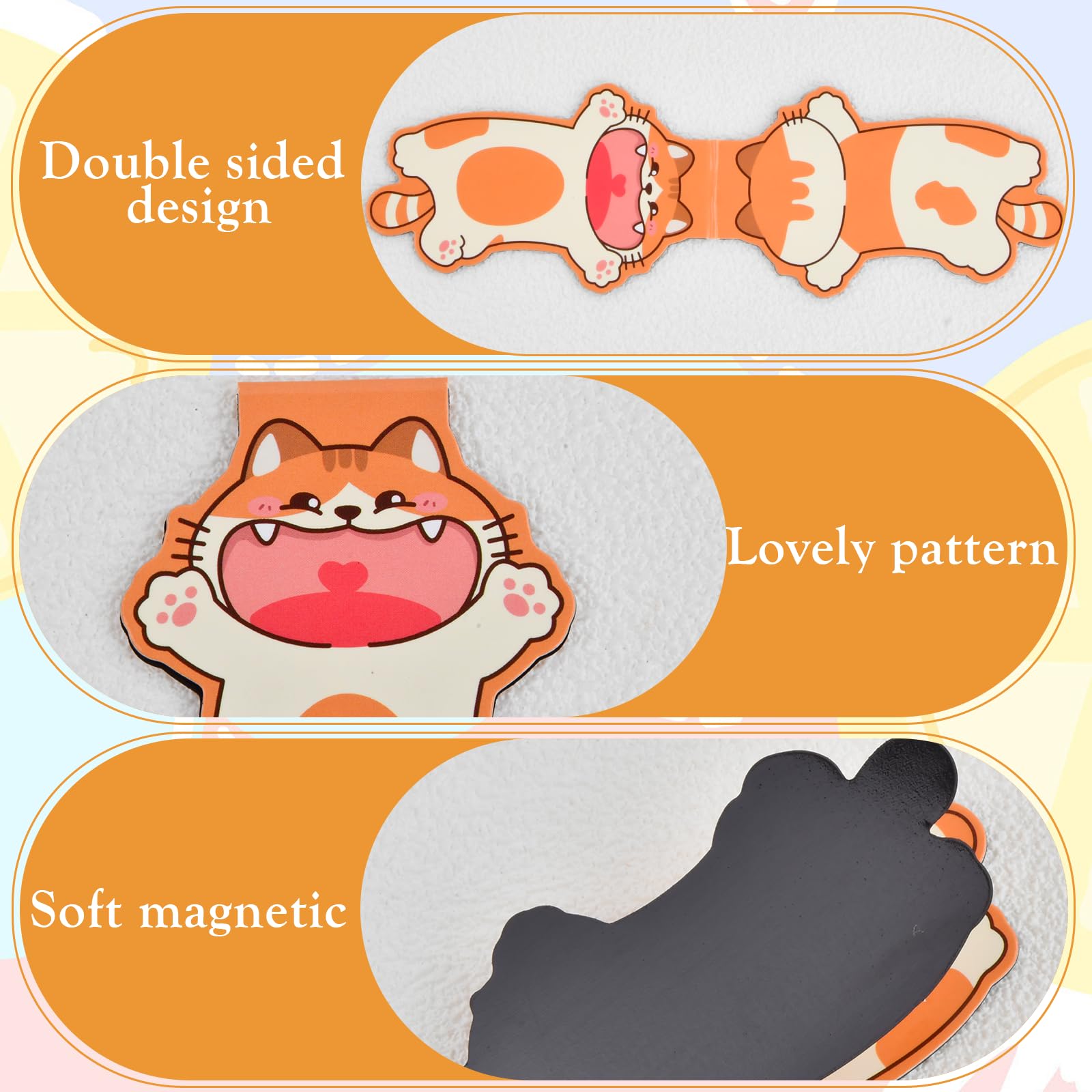 Zfseyuh 12 Pièces Marque Page Magnetique,Marque Page Curious Cat Marque Page Original Mignon Marqueur De Livre Clip Set Pour Enseignants,Rats De Bibliothèque Et Les Étudiants Qui Aiment Les Chats