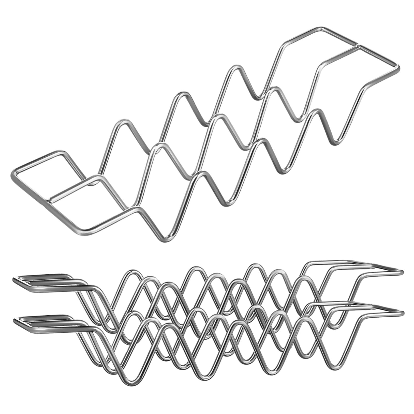 BESTYASH 3Pcs Taco Serving Tray Stainless Steel Taco Holder Stand for Oven Compact Taco Frying Rack for Tortillas and Family Gatherings Space Saving Design and Ample Capacity