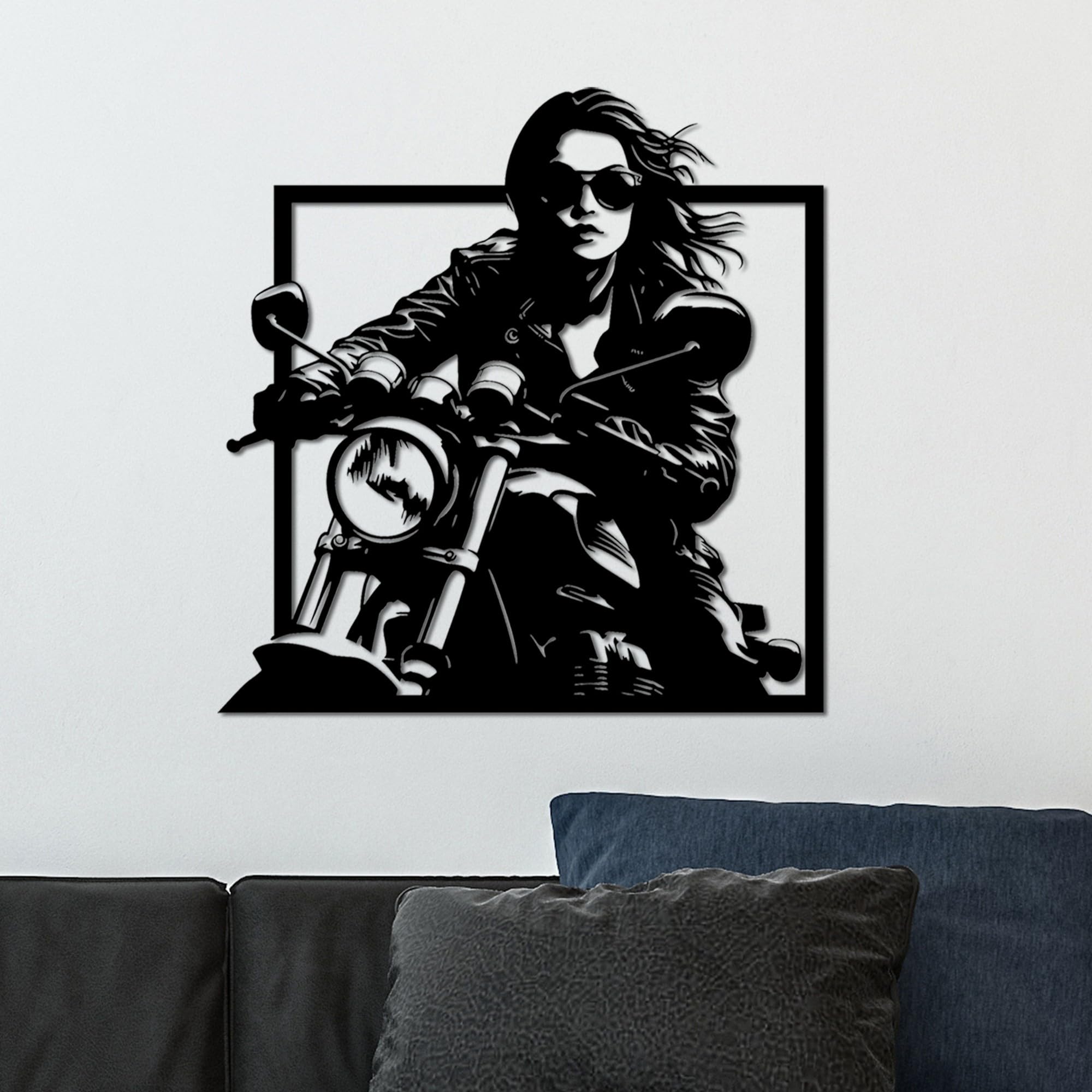 Stylish Black Decorative Metal Wall Accessory, 52 x 54 cm, 100% Metal, 1.5 mm Thickness, Perfect for Modern Home Decor & Art Display